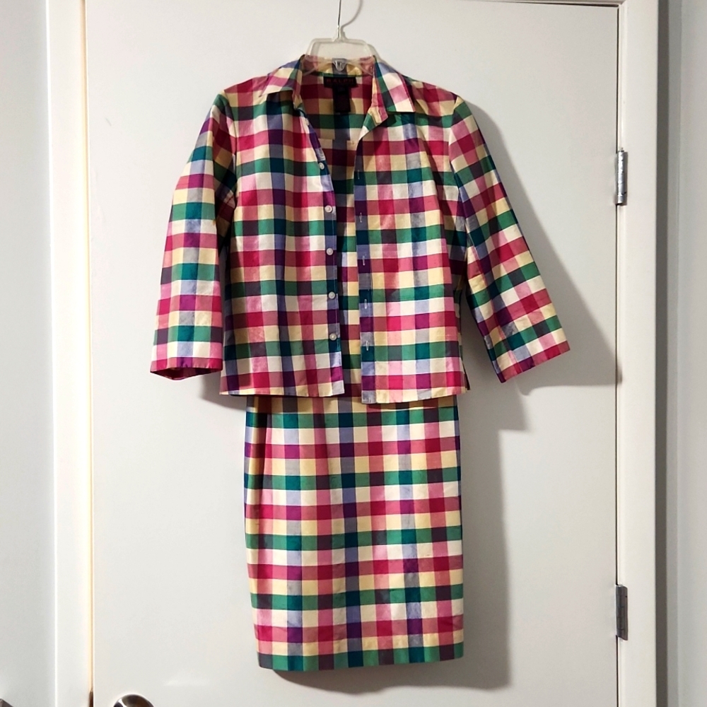 Ralph Lauren 100% silk dress w matching jacket